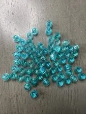 LEGO 4037 1x1 Trans-Light Blue Round Plates Mosaic Parts Bulk 65pcs