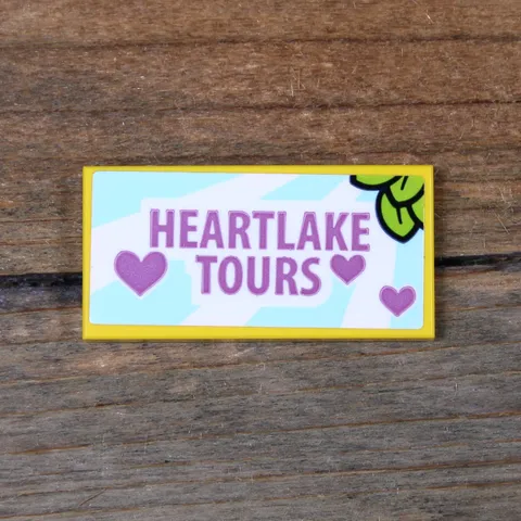 LEGO Friends Yellow Tile 2 x 4 'HEARTLAKE TOURS' Sticker 87079pb1185