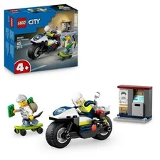 LEGO City La Course-Poursuite en Moto de Police - Set de Construction avec Jouet