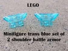 LEGO Minifigure trans blue set of 2 shoulder battle armor
