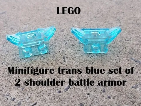 LEGO Minifigure trans blue set of 2 shoulder battle armor