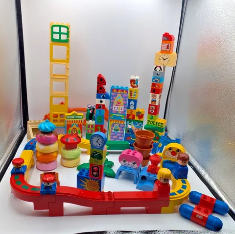 Vintage LEGO Duplo Tyco Sesame Street Count Primo Bulk Mixed Toy Lot 10+ lbs