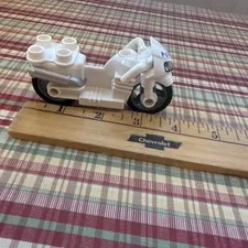 Lego Duplo White Police Motorcycle Motorbike Legoville City Harley Motor Cycle