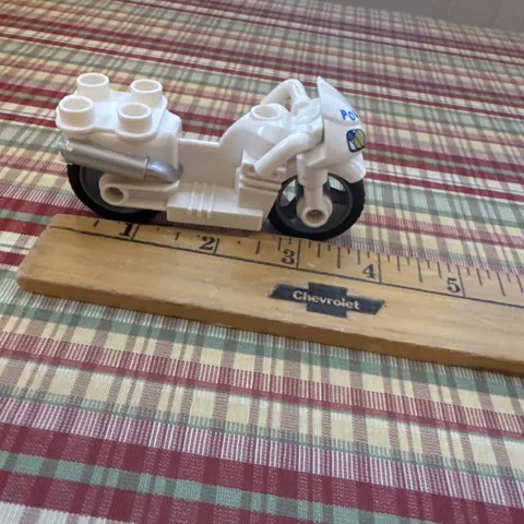 Lego Duplo White Police Motorcycle Motorbike Legoville City Harley Motor Cycle