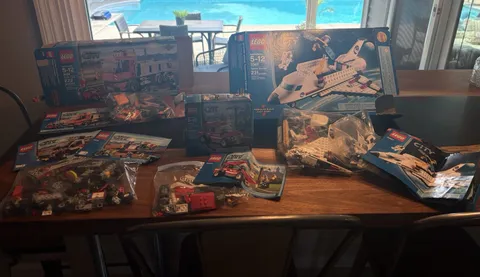 Lego city spaceship, Dump Truck, Fire Chief Car Lot of 4  All Used 