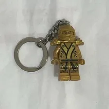 LEGO NINJAGO Golden Ninja Minifigure Keychain Key Ring, Plastic/Metal (Read)