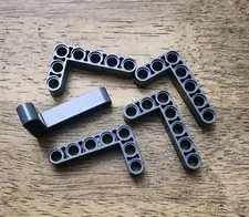 LEGO Dark Bluish Gray Technic, Liftarm, Bent Thick L-Shape 3 x 5 QTY 5. 32526