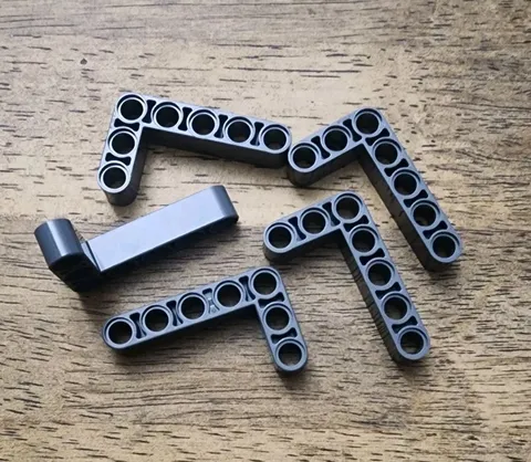 LEGO Dark Bluish Gray Technic, Liftarm, Bent Thick L-Shape 3 x 5 QTY 5. 32526