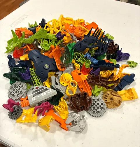 LEGO BIONICLE Bulk Mixed Parts Pieces Lot, Multicolor Plastic, Unpackaged