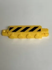 LEGO Parts~Hinge Brick 1x4  Yellow Danger Sticker 30387