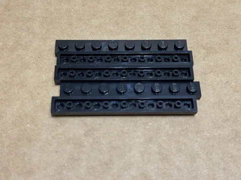 LEGO Parts - Black Plate 1 x 8 - No 3460 - QTY 5
