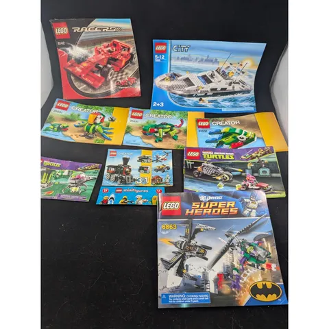 LEGO Instruction Manuals Lot Racers Ferrari 8142 DC Super Heroes 6863 City TMNT