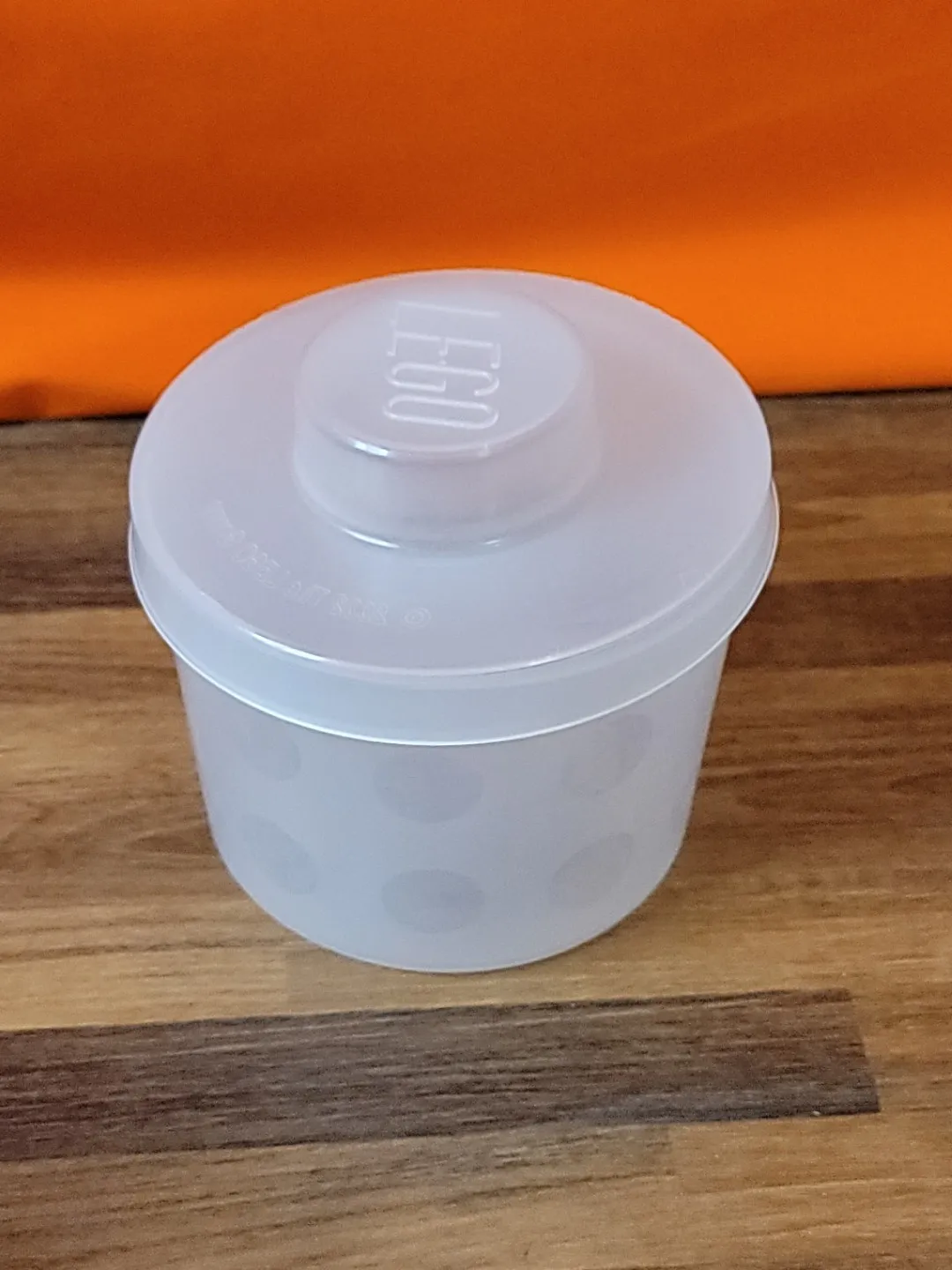 Vintage 2002 Lego Round Storage Container Stub Tub Box w Lid Translucent Clear
