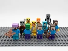 LEGO Minecraft Minifigs Steve Alex Zombie Wither Skeleton Minifigures As Is