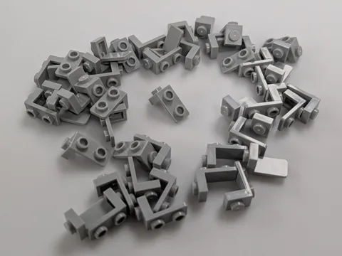 Lego x50 New Light Bluish Gray Bracket 1 x 1 - 1 x 2 # 79389