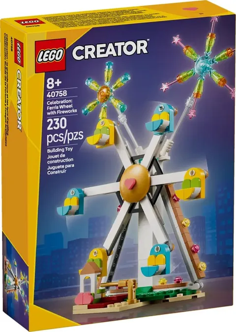 LEGO Creator Celebration Ferris Wheel with Fireworks Building Set 40758, 230 Pie