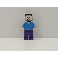 LEGO Minecraft Steve Minifigure min009 Light Nougat Dark Purple Legs New