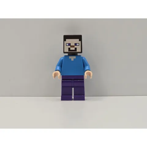 LEGO Minecraft Steve Minifigure min009 Light Nougat Dark Purple Legs New