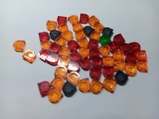 LEGO LOT OF 56 TRANS  HALF CIRCLE EXTENDED SMOOTH TILE 1X1 MIXED COLORS #24246
