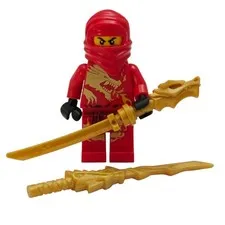 Lego Kai DX Ninjago Minifigure The Golden Weapons njo0009 w/ Left Torso Crack