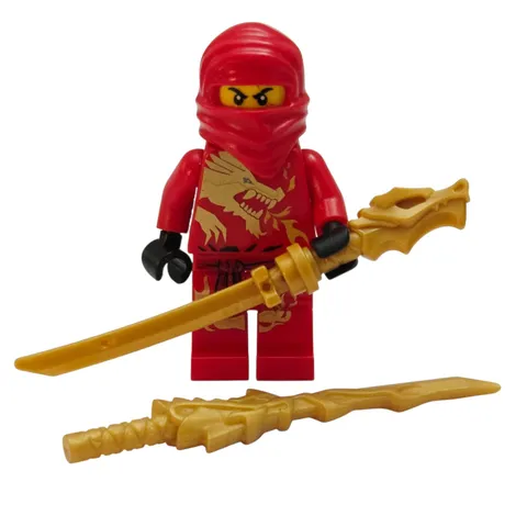Lego Kai DX Ninjago Minifigure The Golden Weapons njo0009 w/ Left Torso Crack