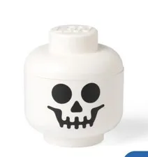 LEGO Storage Head Small White Skeleton Skull Halloween 5006591