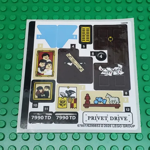 LEGO Sticker Sheet for Set 75968 4 Privet Drive New Authentic Decals