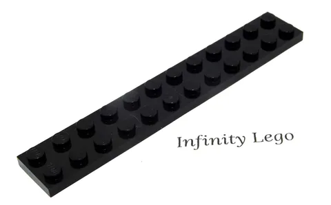 10 LEGO Black Plate 2 x 12 (2445) - (10 Pieces)