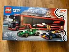 LEGO City 60445 F1 Truck with RB20 & AMR24 Cars - New Sealed