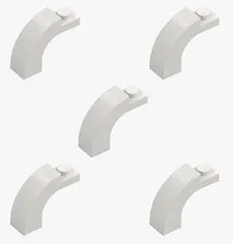 5 New LEGO White 1x3x2 Curved Top Arch Bricks round rounded 92903 4629913