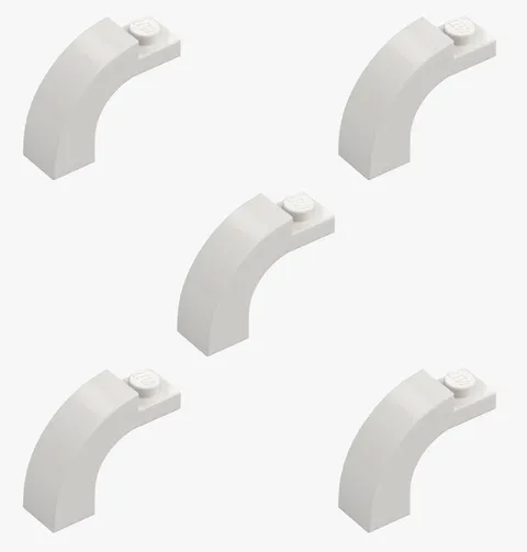 5 New LEGO White 1x3x2 Curved Top Arch Bricks round rounded 92903 4629913