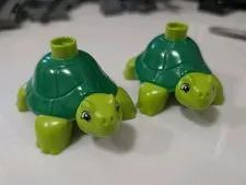 2 - LEGO Duplo Green Tortoise Zoo Farm Safari  Animal Figures Turtle 2010