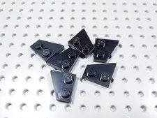 LEGO Lot of 6 Black 2x2 Wing Plates Left & Right BF