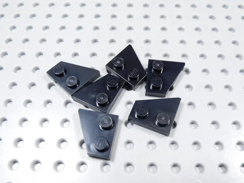 LEGO Lot of 6 Black 2x2 Wing Plates Left & Right BF