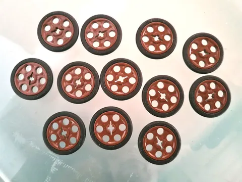 LEGO Technic 4185C01, Brown Wheel With Black Tires (4185/2815) 10 Pieces