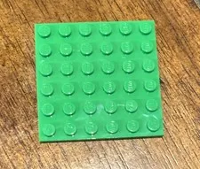 LEGO Parts: Flat Base Plate 6x6 Bright Green Part # 3958
