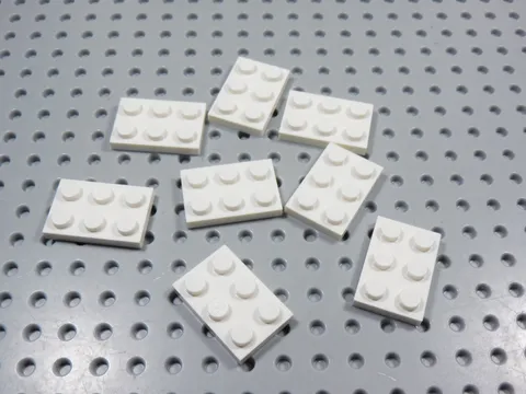 LEGO Lot of 8 White 2x3 Plates BB