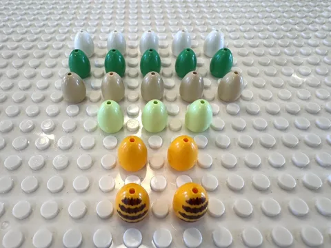 (22) LEGO Egg Lot- Minifigure Accessory- Dinosaur Easter Food Honey Bee