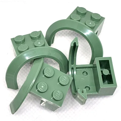 LEGO Parts - Sand Green Vehicle, Mudguard 4 x 2 1/2 x 1 2/3 - No 50745 - QTY 4