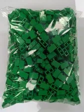 Lego 1,000 New Bright Green Brick 1 x 2 Stud Building Blocks # 3004