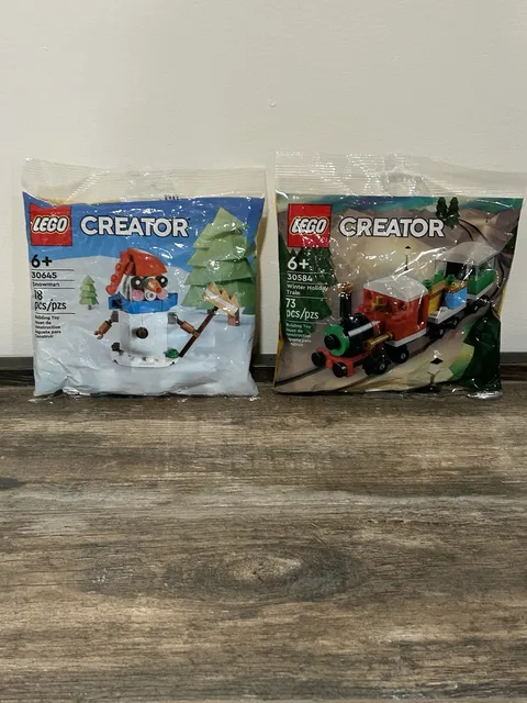 2 LEGO CREATORS-Winter Holiday Train (30584) & Winter Holiday Snowman (30645)