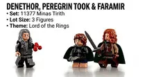 LEGO 11377 Minas Tirith LOTR Lot of 3 Minifigures Denethor Pippin Faramir