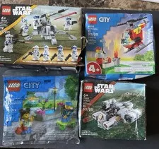 4 Sets Lego Mini Sets: RazorCrest, Clones Wars, Playground, Fire Helicopter🚀