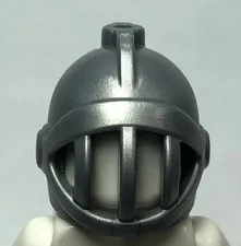 NEW LEGO Flat Silver Grille Helmet Castle Minifigure Headwear Headgear Fig J8