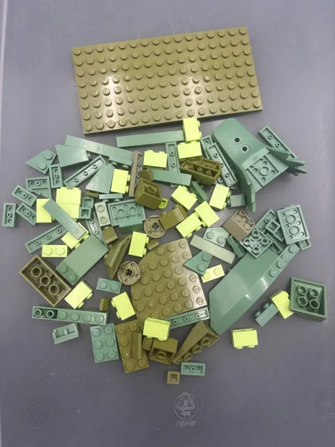 3 oz. Mixed Rare Green Colored Legos - standard blocks and unique pieces