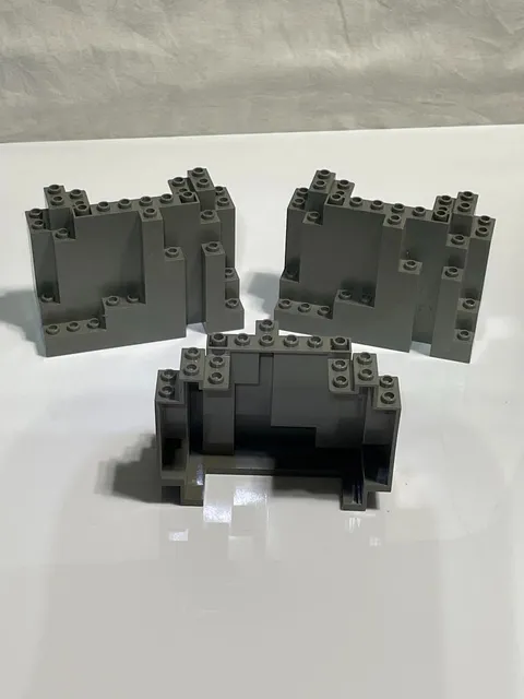 LEGO 3 Dark Gray Rock Wall Panel 4x10x6  6082   E129