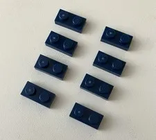 LEGO 8x NEW Pieces Plate 1x2 DARK BLUE #3023