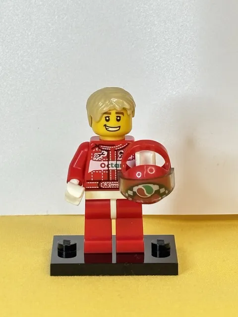 Race Car Driver Lego Minifigure Series 3 Driver Red Octan Racer  Helmet