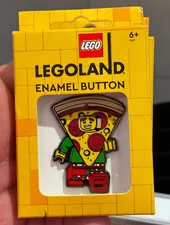 2026 Legoland California Enamel Button LEGO Pizza Guy New