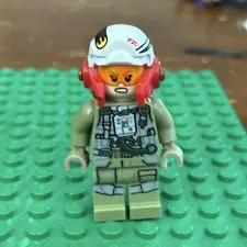 LEGO Pilot Minifigure w/ White Red Helmet, Helmet & Gear Torso Assorted Parts